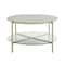 Faux White Marble, Glass & Gold Modern Round Coffee Table